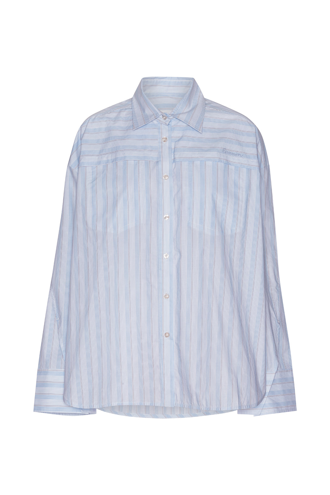 Poplin Oversized Shirt - Grapemist Comb