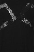 Lace Mix Pleat Dress - Svart