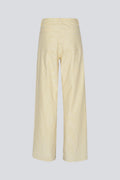 Striped Twill Wide Pants - Straw Comb