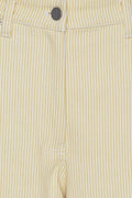Striped Twill Wide Pants - Straw Comb