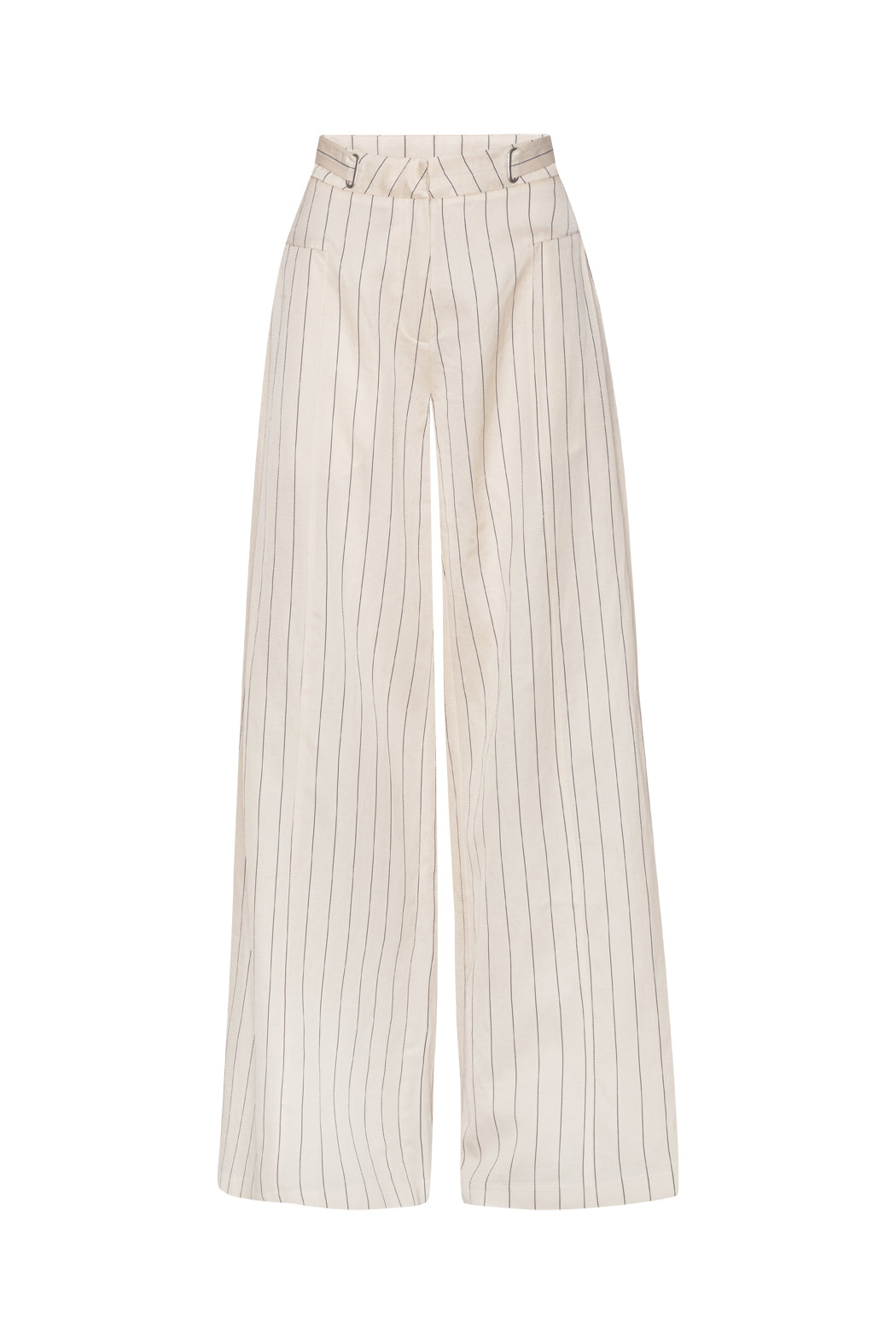 Wide Suiting Pants - Egret Comb