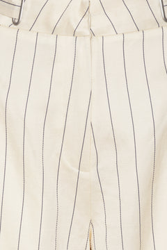 Wide Suiting Pants - Egret Comb