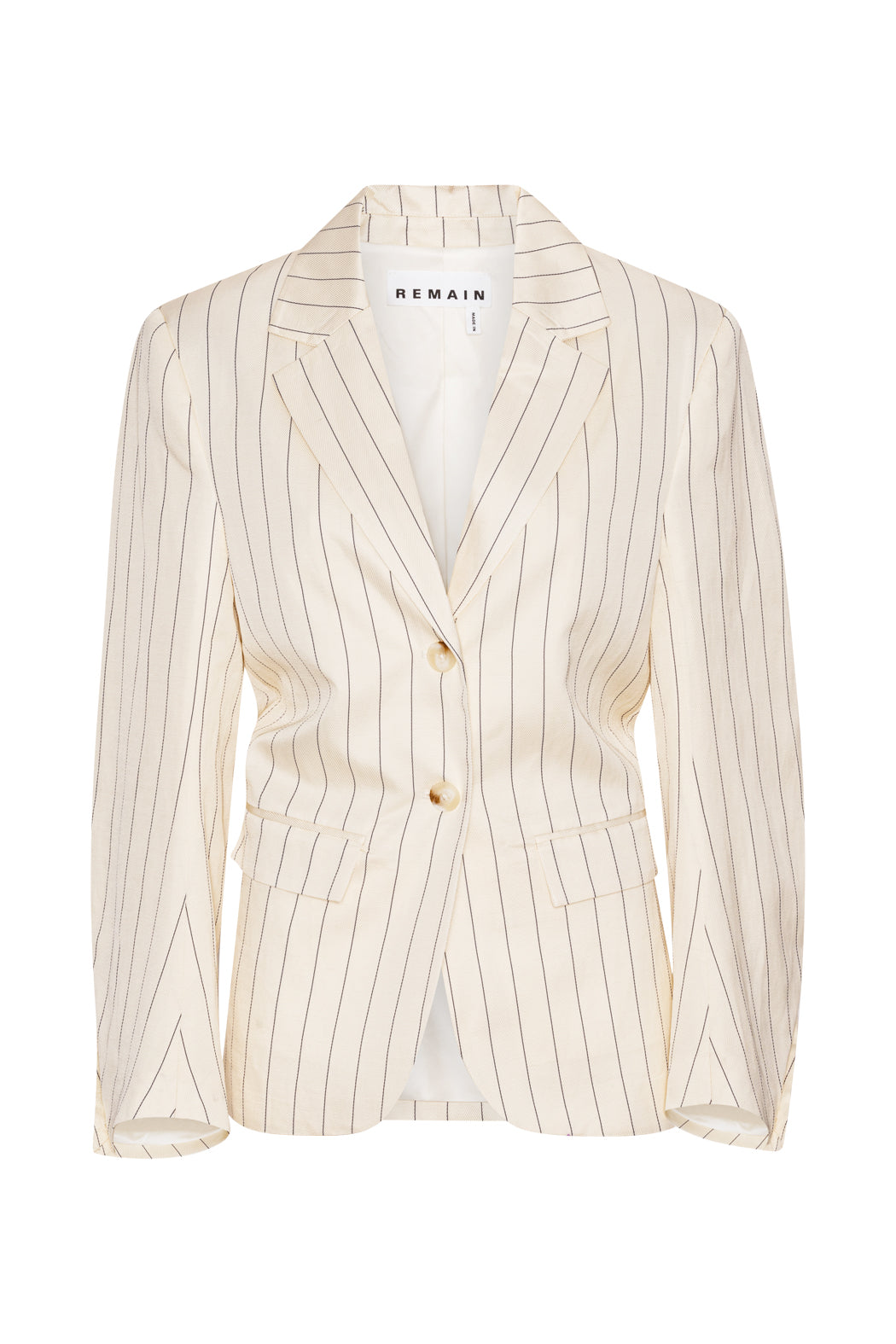 Drapy Striped Blazer - Egret Comb