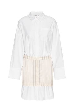 Layered Suiting Dress - Egret Comb