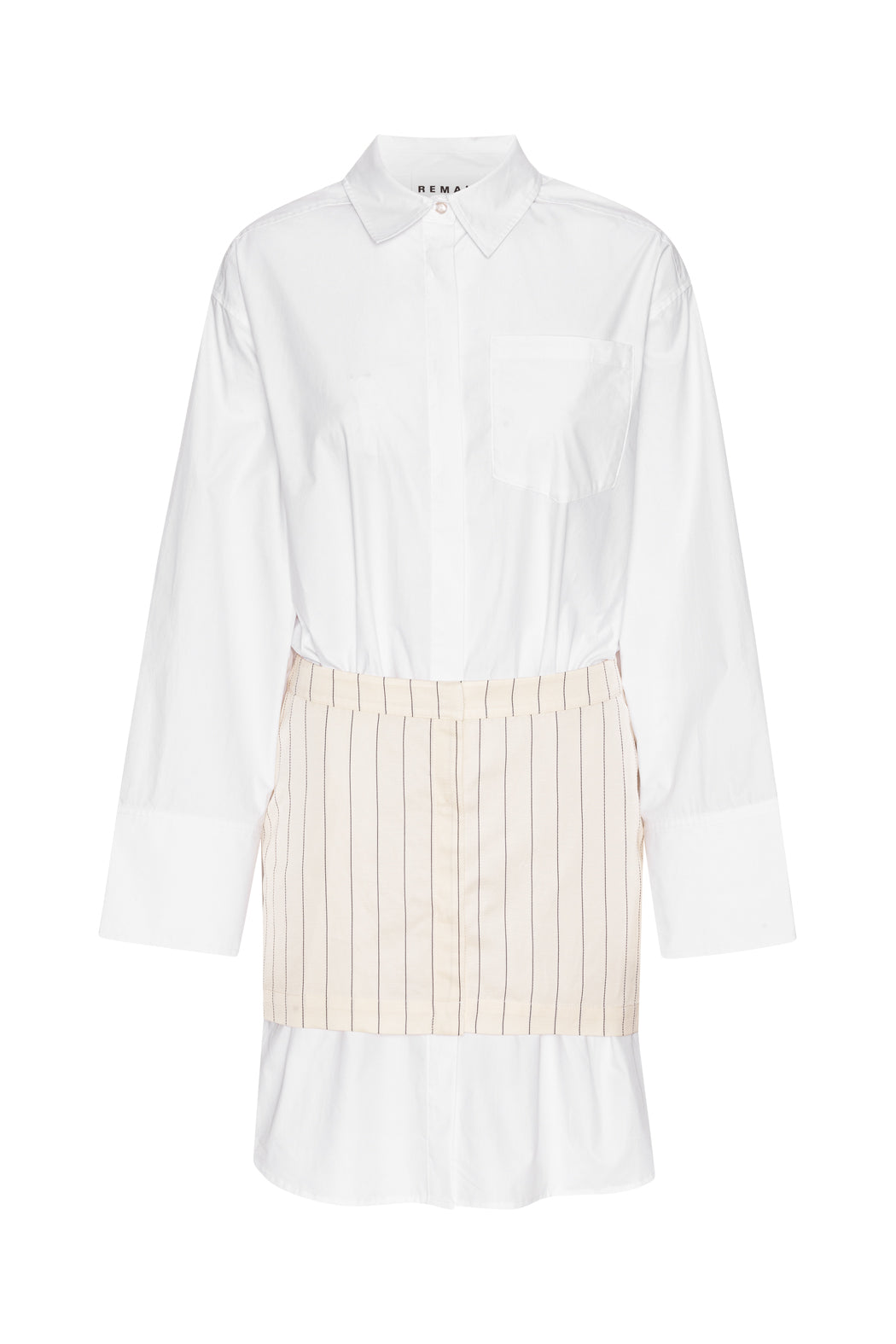 Layered Suiting Dress - Egret Comb