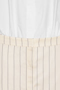 Layered Suiting Dress - Egret Comb