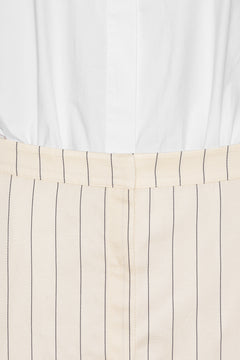 Layered Suiting Dress - Egret Comb