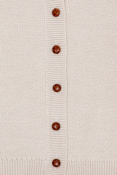 Knitted Slim Cardigan - Tofu Beige