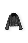 Short Shearling Jacket - Black