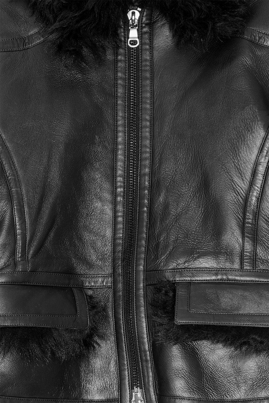 Short Shearling Jacket - Black