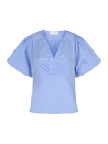 Irina Poplin Blouse - Sky Blue