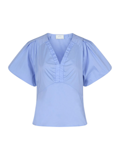 Irina Poplin Blouse - Sky Blue