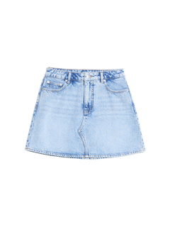 Denim Mini Skirt - Blue Washed