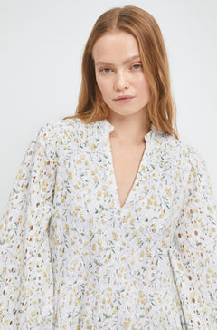 Alexis Dress - Yellow Branch Print