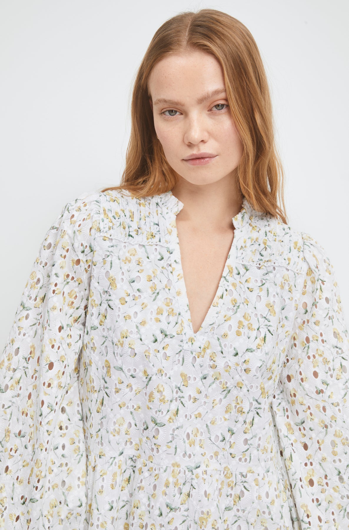 Alexis Dress - Yellow Branch Print