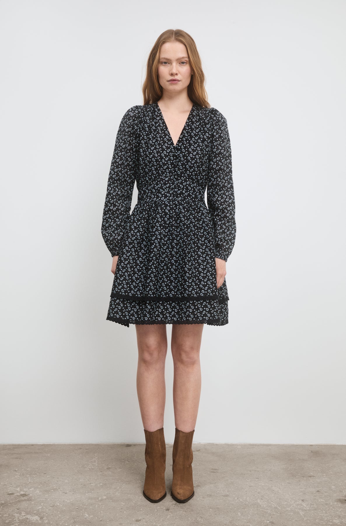 Lea Dress - Black Lupin Print