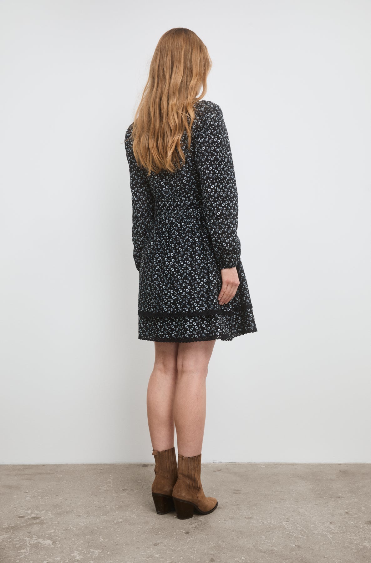 Lea Dress - Black Lupin Print