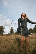 Lea Dress - Black Lupin Print
