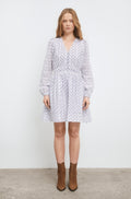 Lea Dress - White Lupin Print