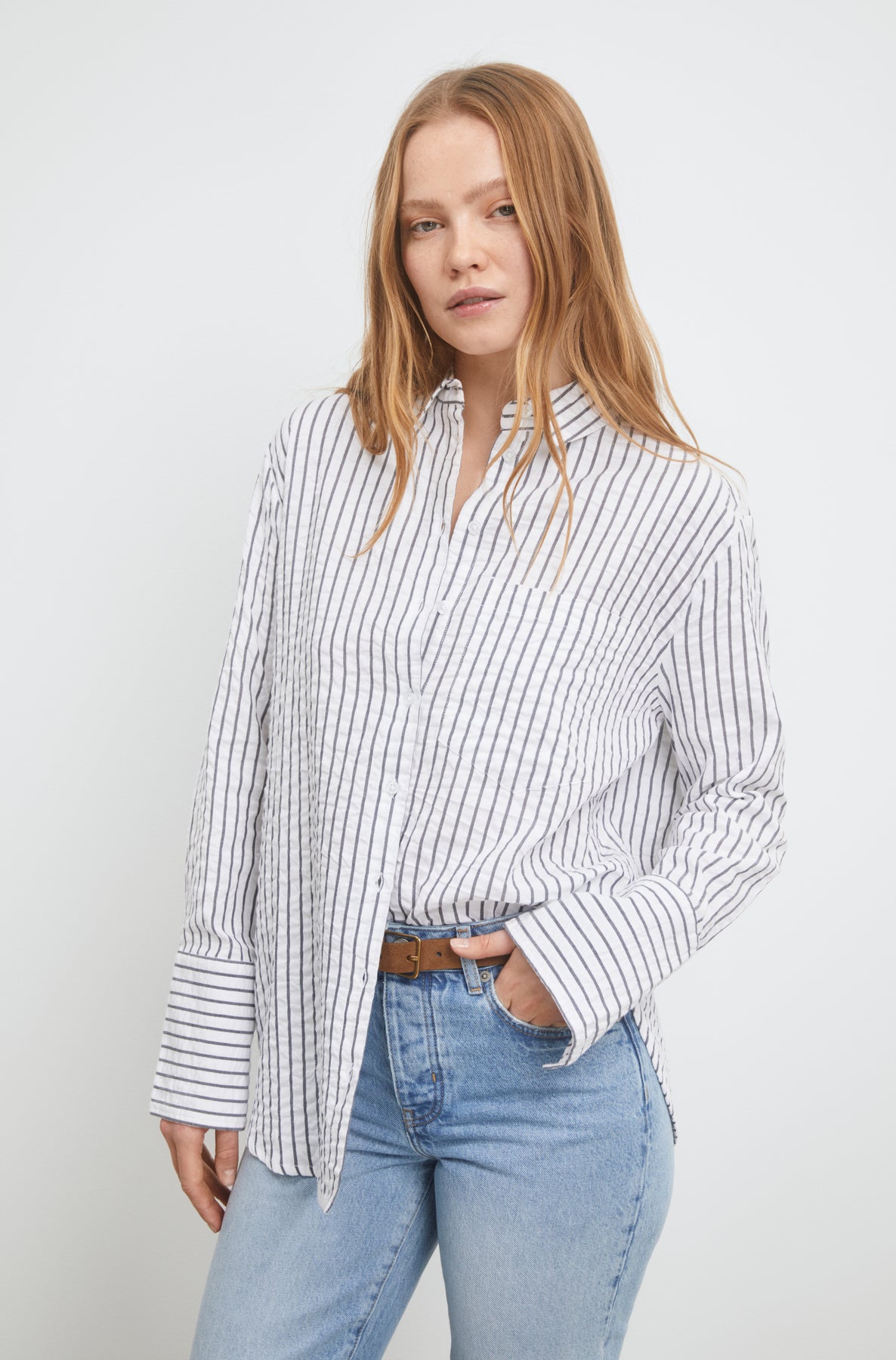 Bibi Crepe Shirt - Navy