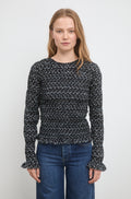 Mila Blouse - Black Lupin Print