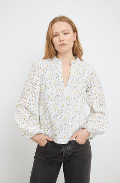 Karro Blouse - Yellow Branch Print