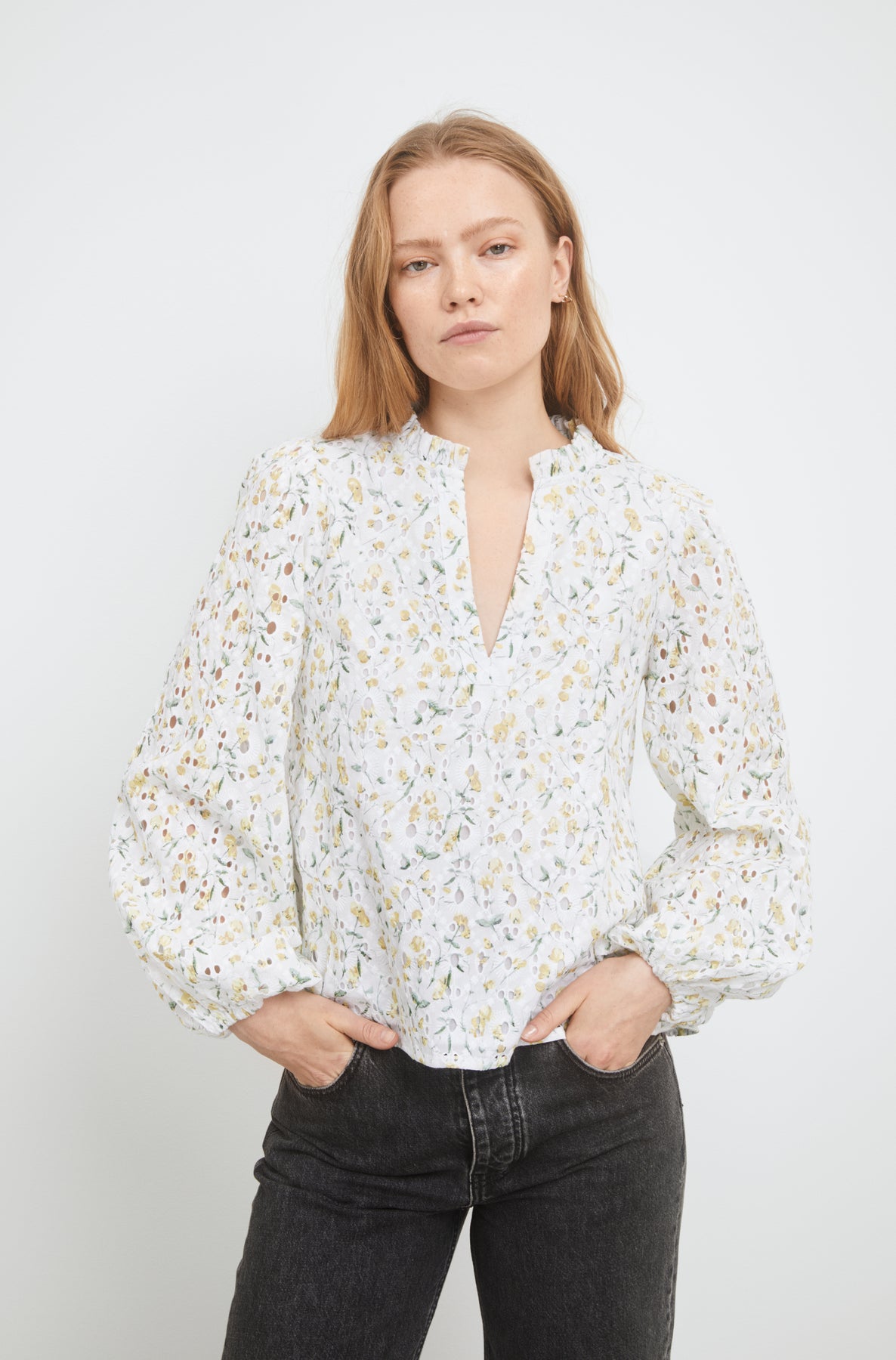 Karro Blouse - Yellow Branch Print