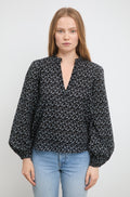 Karro Blouse - Black Lupin Print