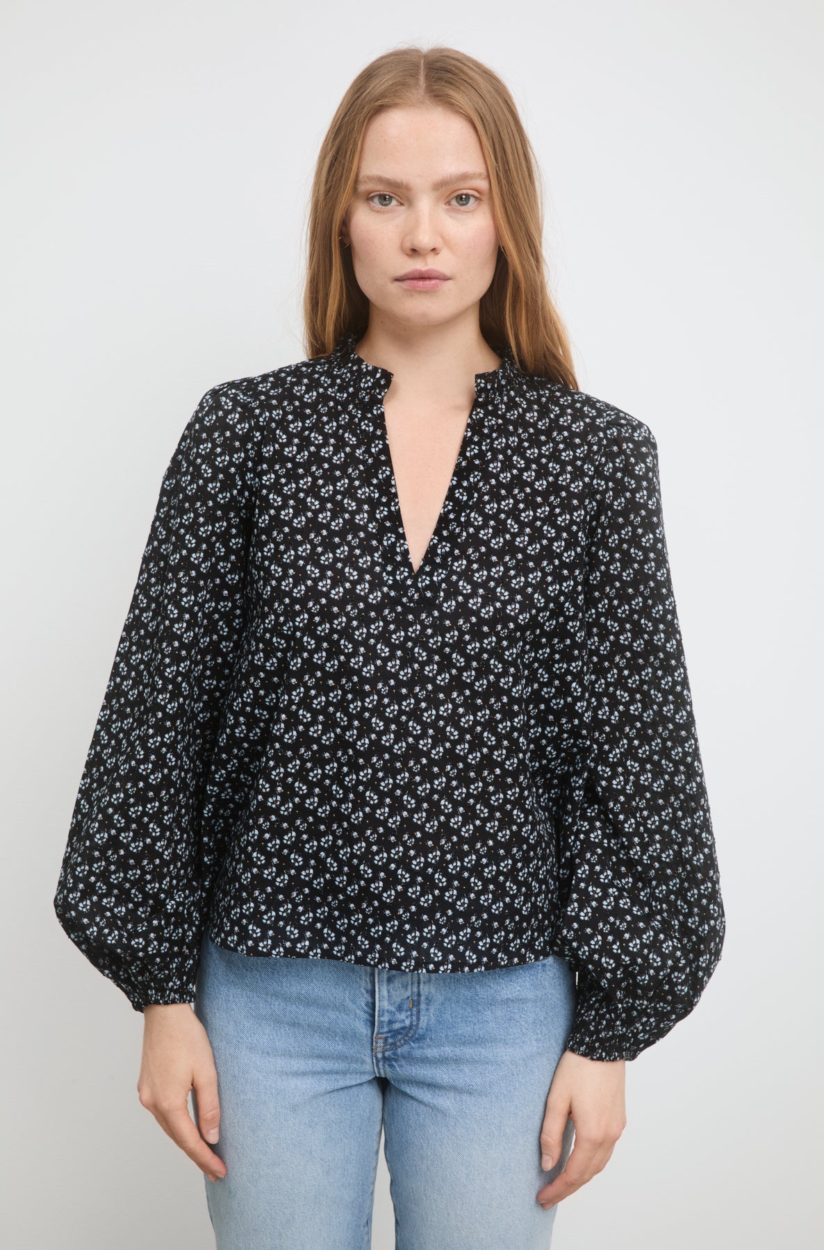 Karro Blouse - Black Lupin Print