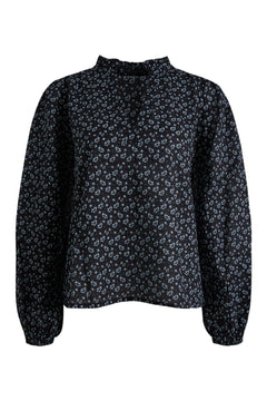 Karro Blouse - Black Lupin Print
