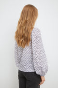 Karro Blouse - White Lupin Print