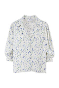 Caria Blouse - Blue Branch Print