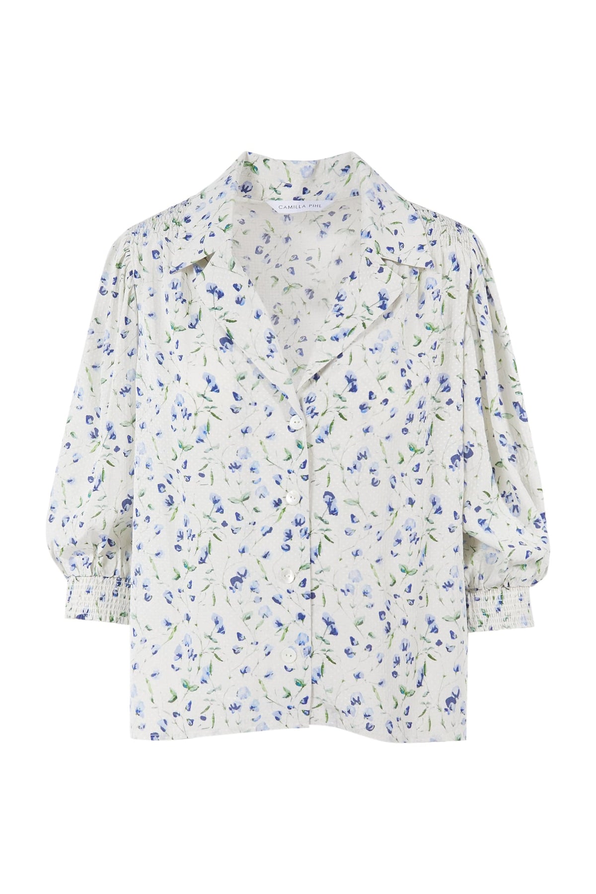 Caria Blouse - Blue Branch Print