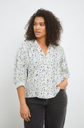 Caria Blouse - Blue Branch Print