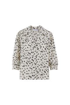 Caria Blouse - Black Dandelion Print