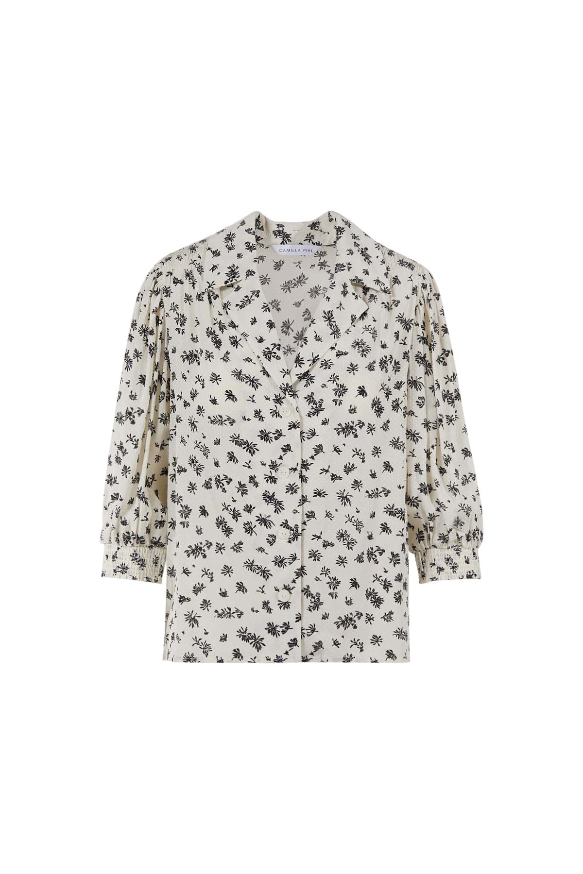 Caria Blouse - Black Dandelion Print