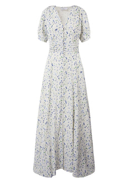 Athalia Dress - Blue Branch Print