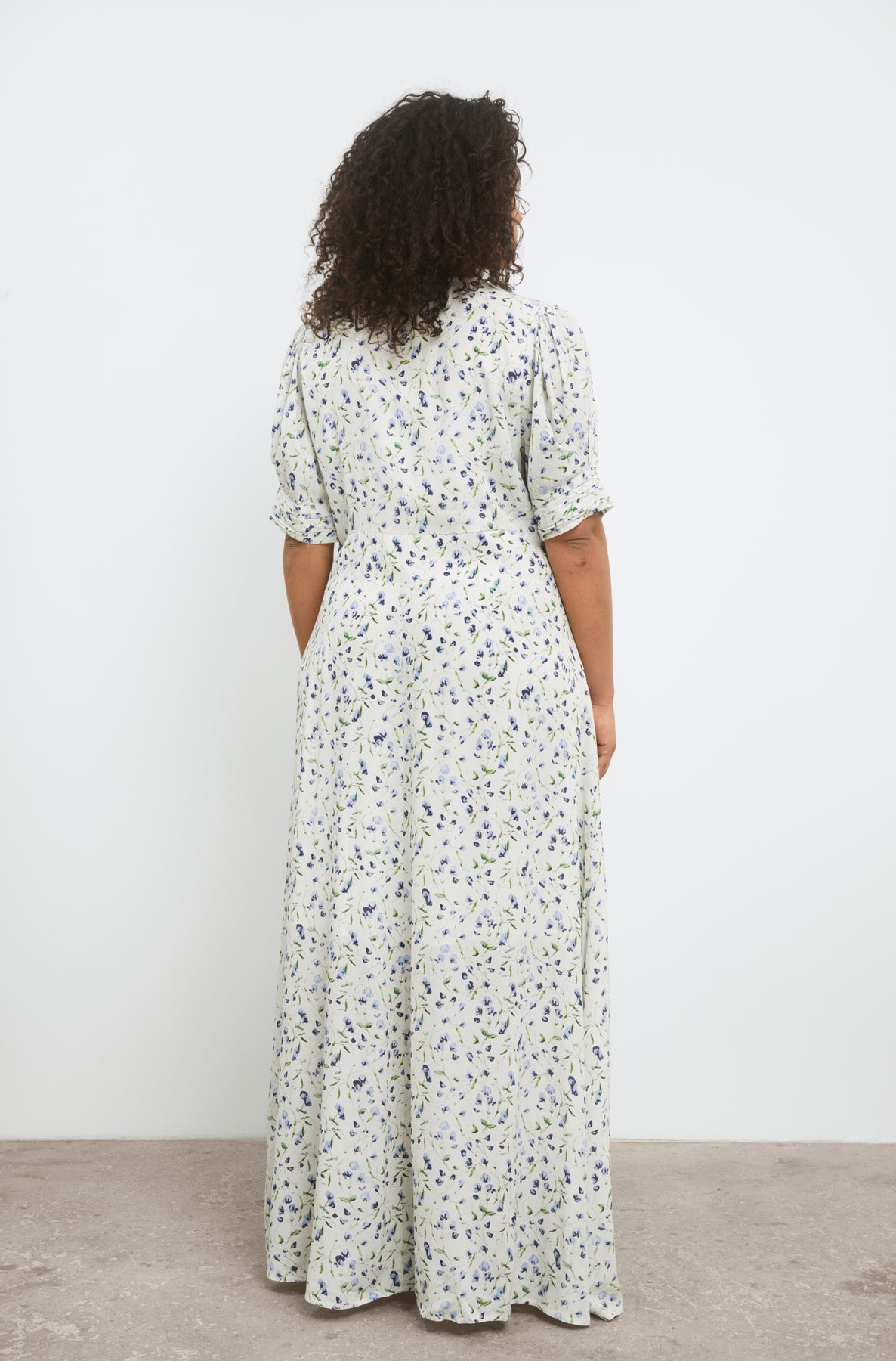 Athalia Dress - Blue Branch Print
