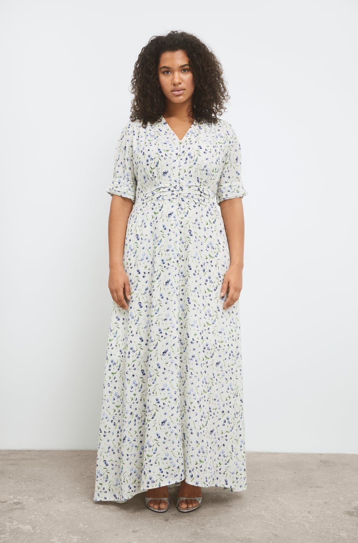 Athalia Dress - Blue Branch Print