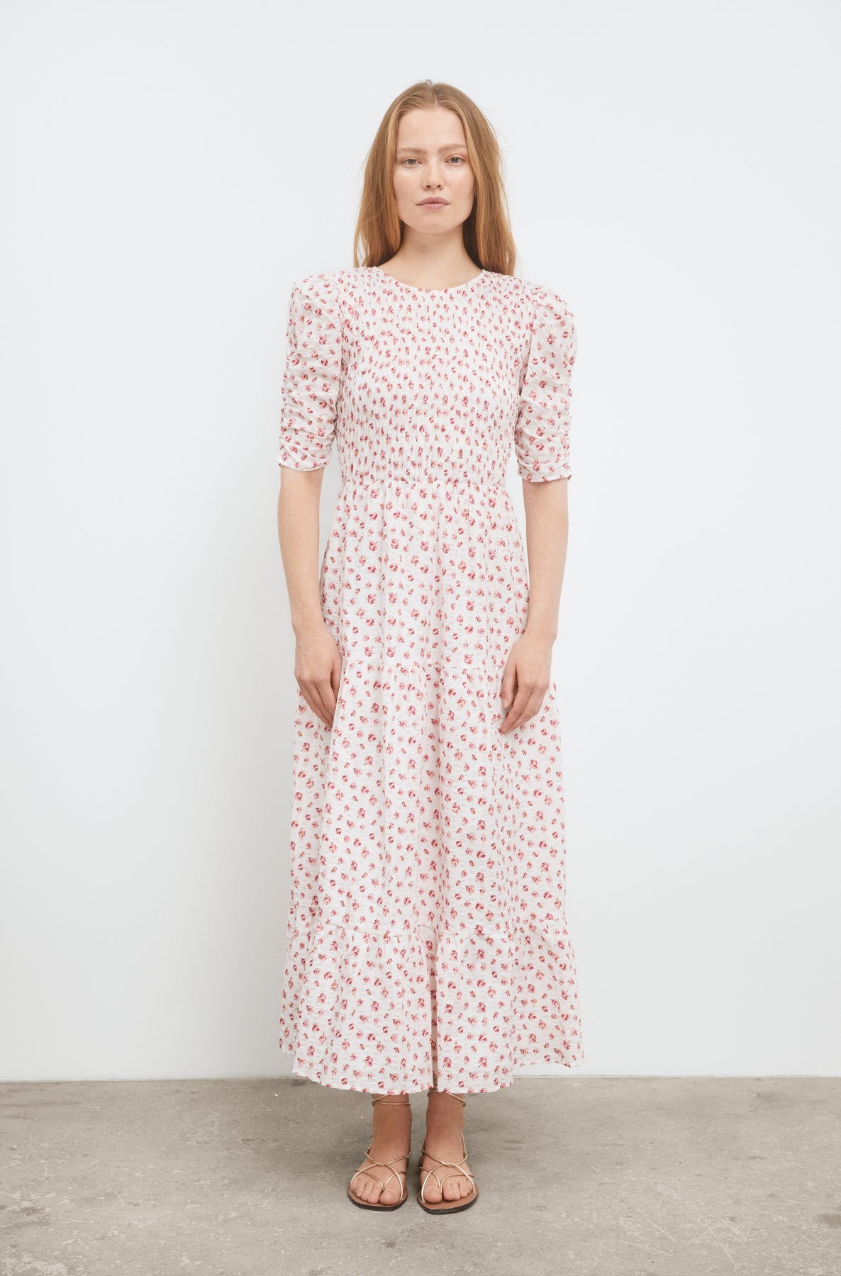 Dovie Crepe Dress - White Berry Print