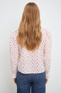 Jenny Crepe Blouse - White Berry Print