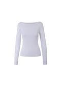 Petronella Rib Boatneck - Vit