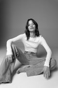 Petronella Rib Boatneck - Vit
