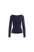 Petronella Rib Boatneck - Navy
