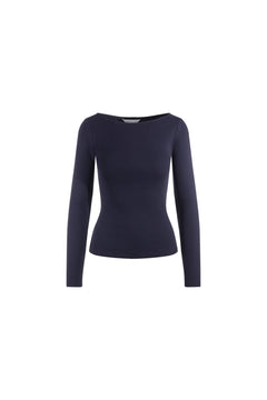 Petronella Rib Boatneck - Navy