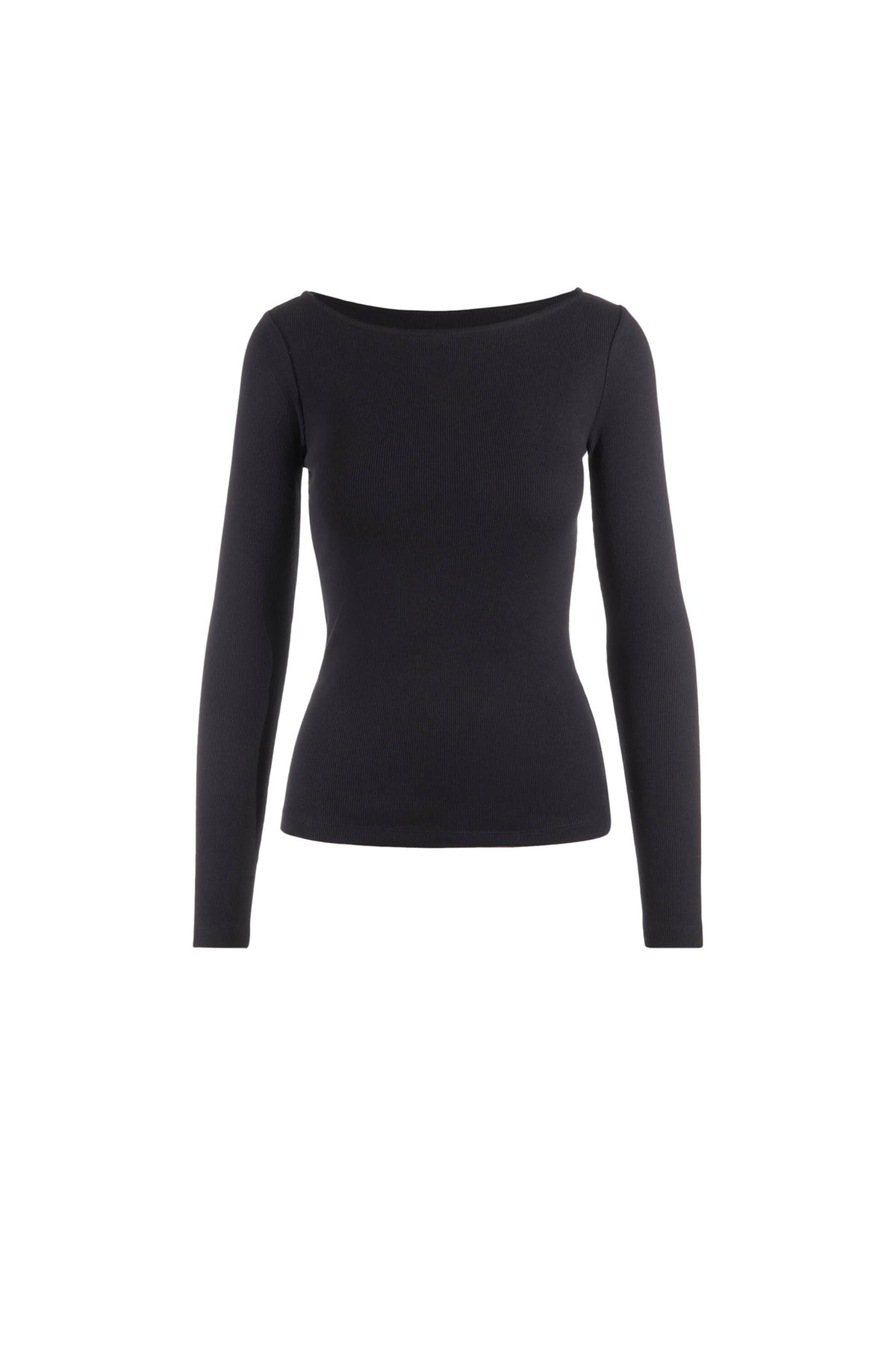 Petronella Rib Boatneck - Svart