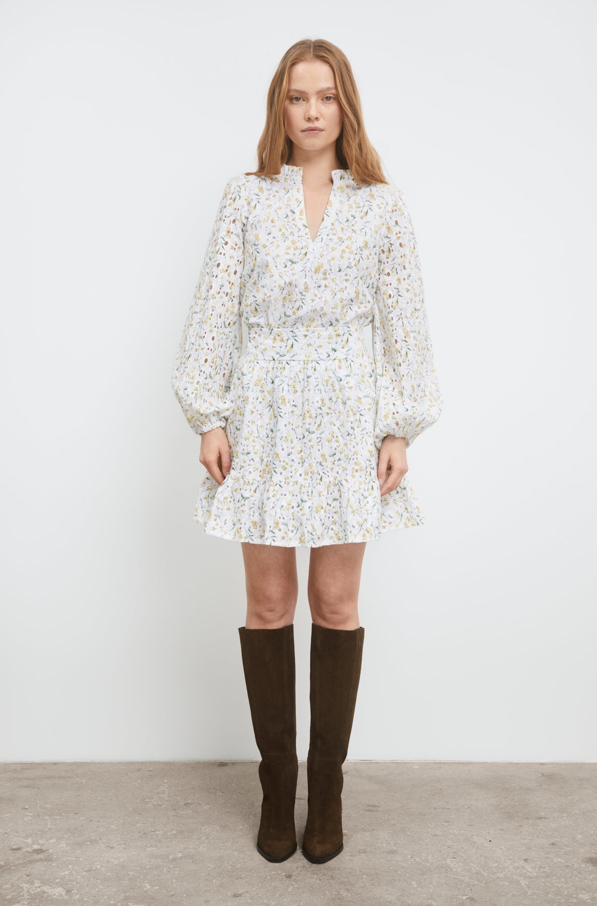 Fie Skirt - Yellow Branch Print