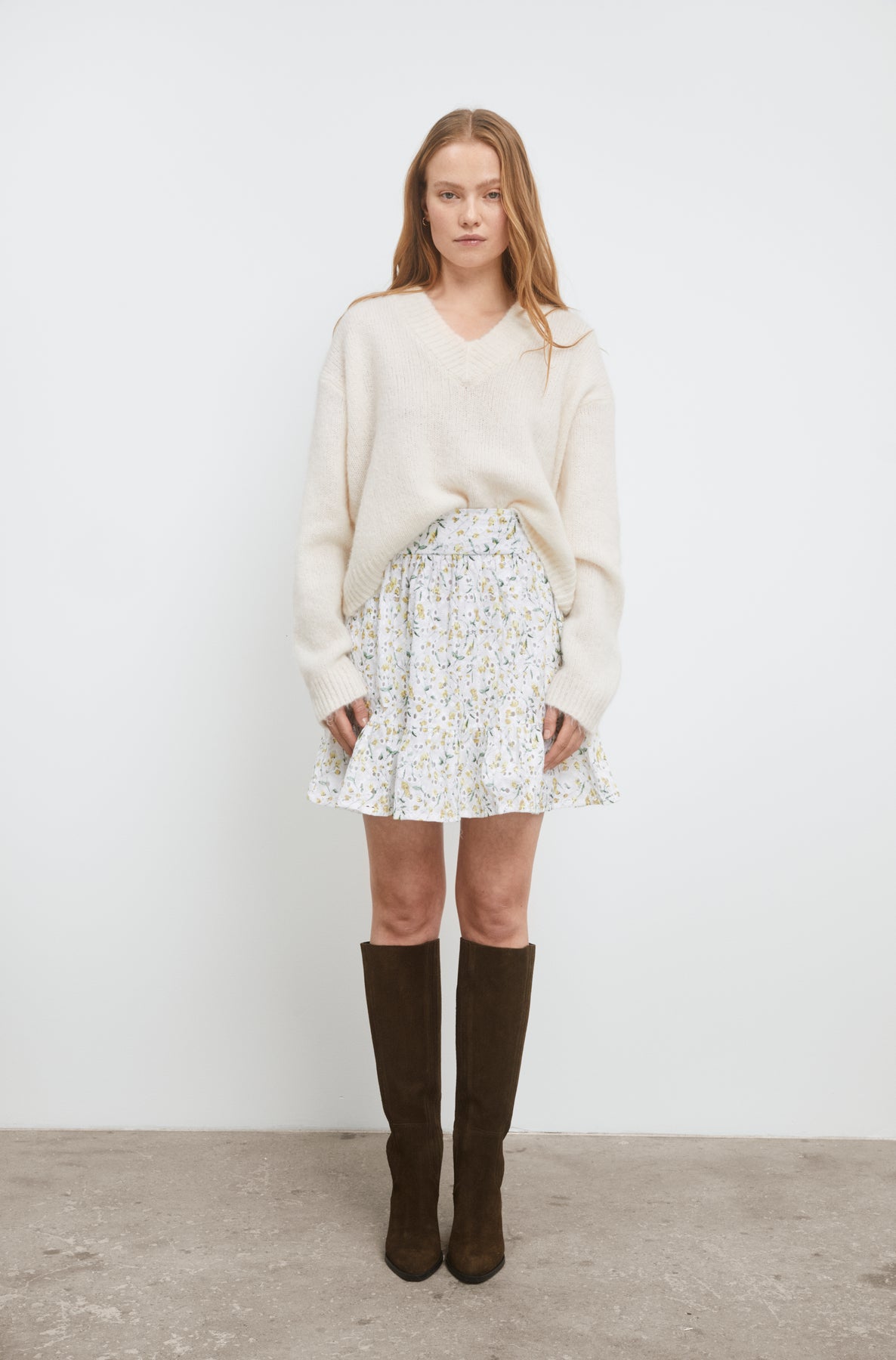 Fie Skirt - Yellow Branch Print
