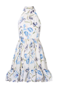 Fern Halterneck Ruffled Miniklänning - Tulip Blue