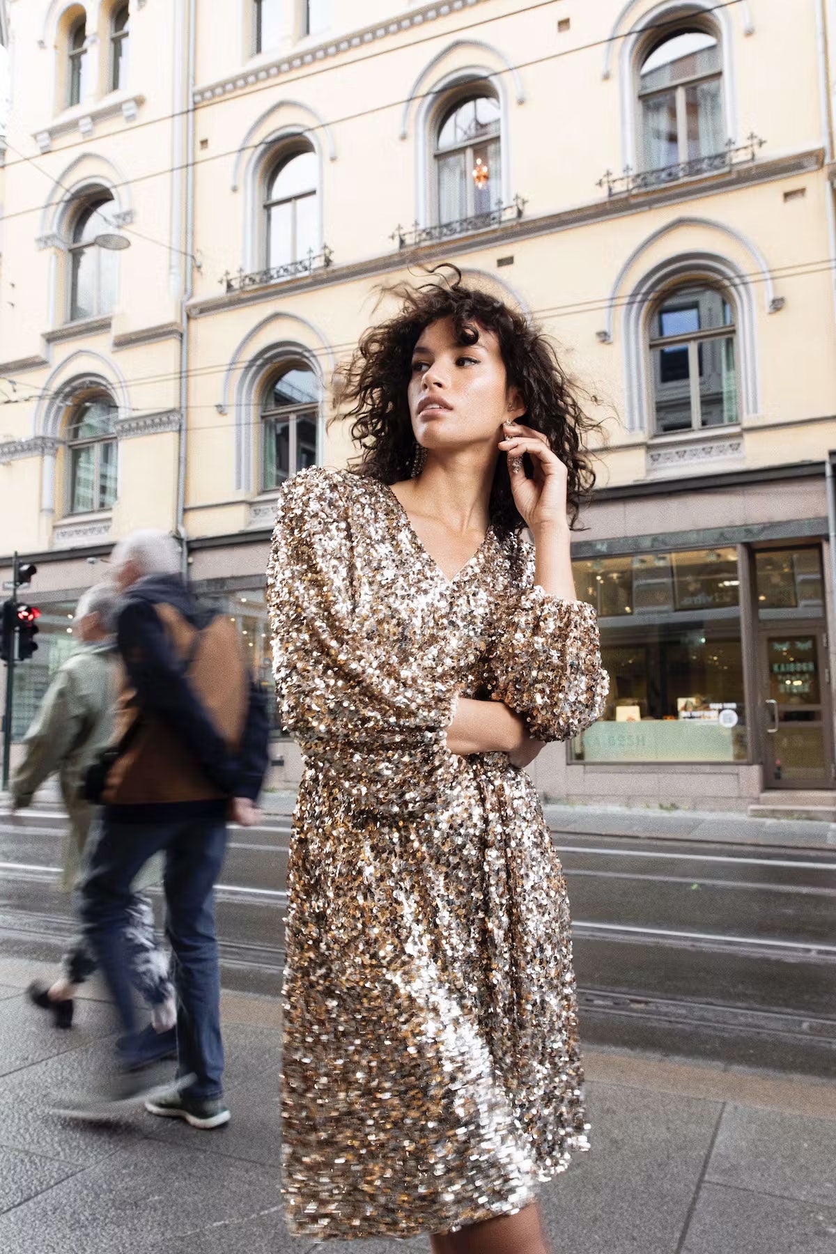 Bianca Sequin Dress - Champagne